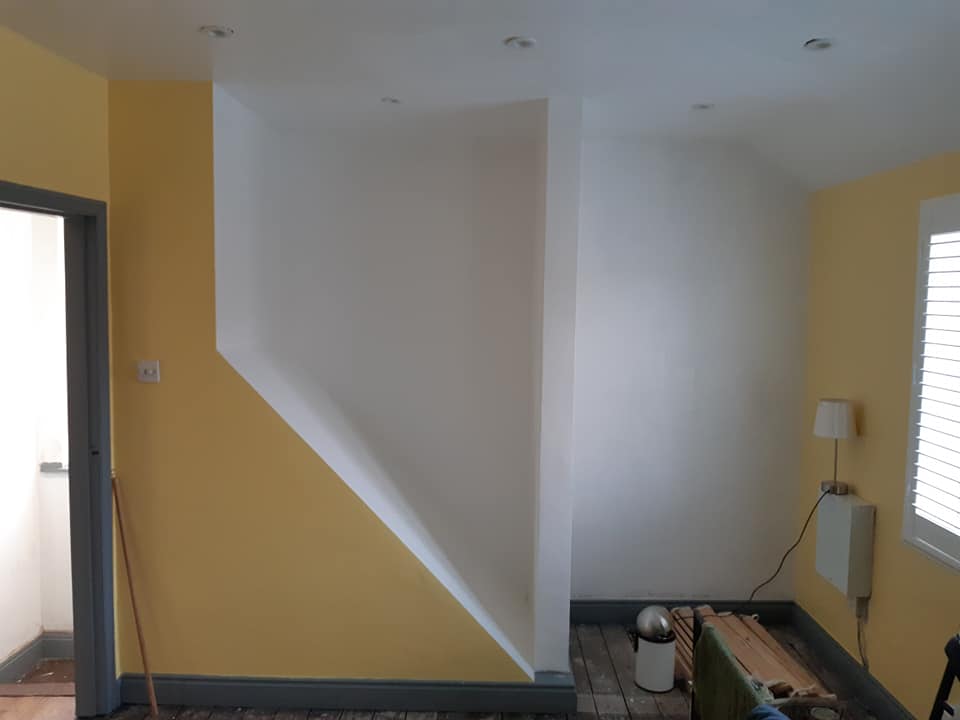 Hacienda white and painted oak dark grey