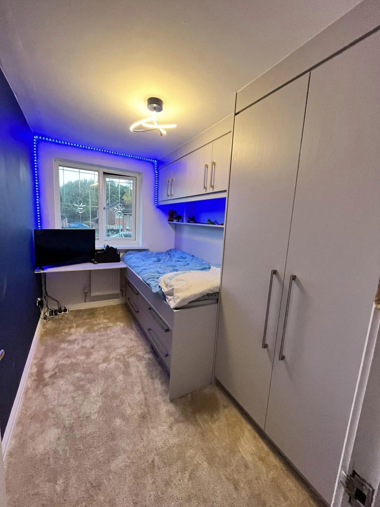 Inside options in front of chimney breast